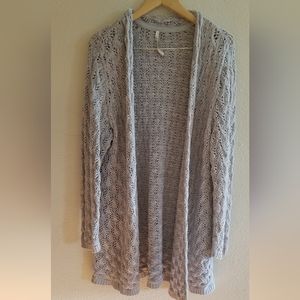 Leo & Nicole womens gray knit cartigan sweater size XXL